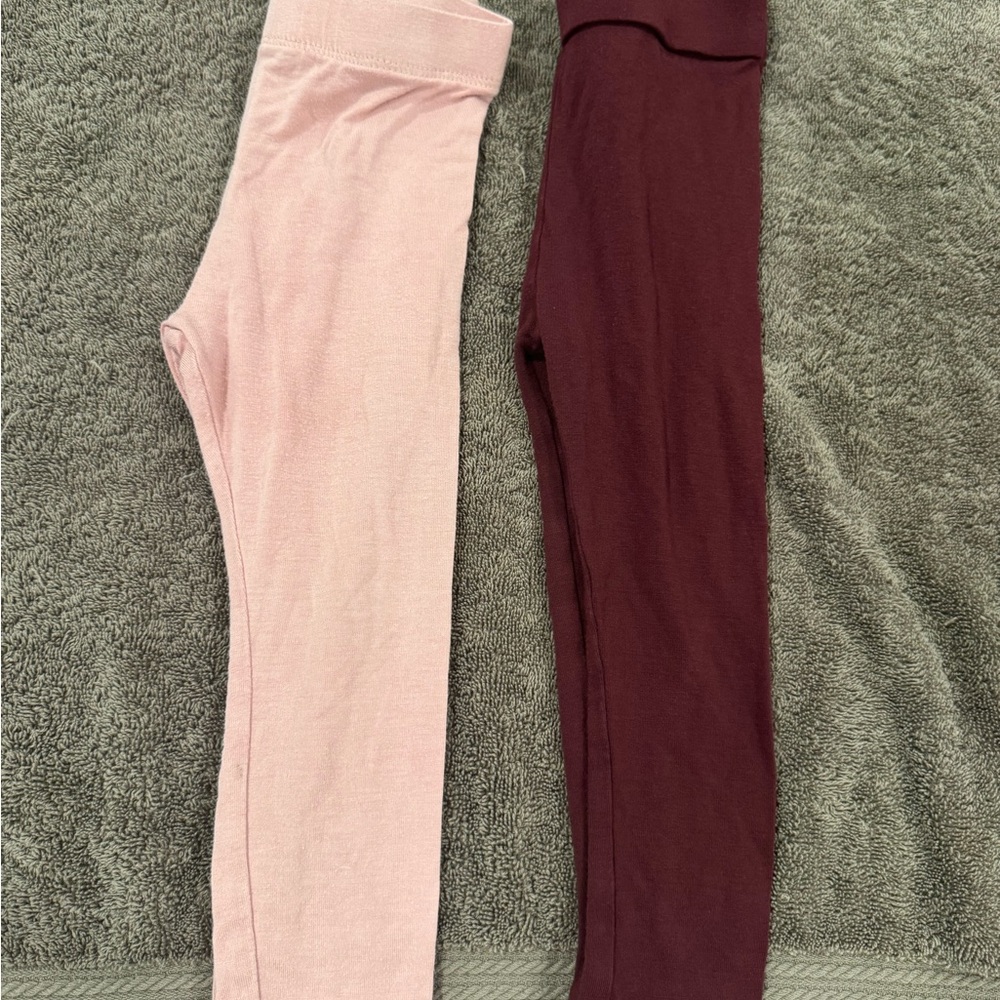 Kate Quinn lot of 2 Pink and Maroon Kids Leggings